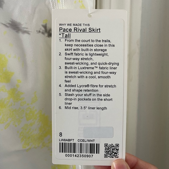 NWT lululemon Pace Rival Skirt *Tall - Picture 2 of 2